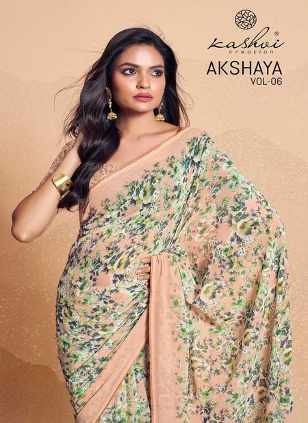 Akshaya Vol 6 By Kashvi Swarovski Work Weightless Printed Sarees Wholesalers In Delhi Catalog