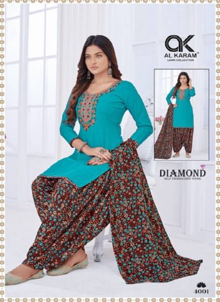 Al Karam Diamond Vol 4 Karachi Cotton Dress Material Catalog
