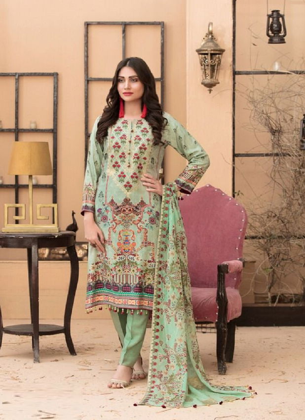 Al Karam Kesariya 4 Casual Wear Karachi Cotton Printed Dress Material Collection