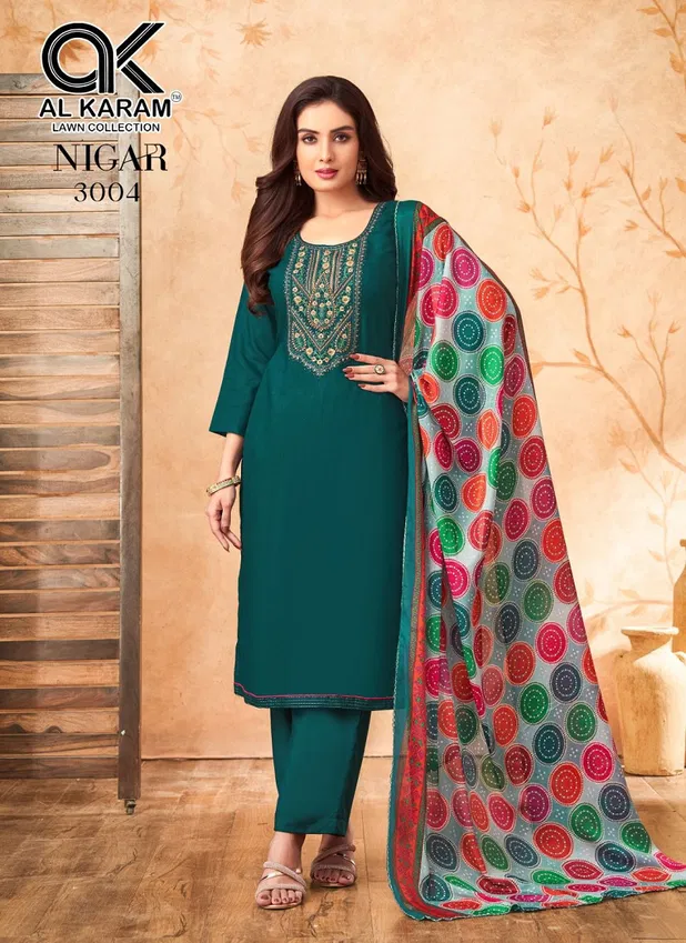 Al Karam Nigar Vol 3 Designer Rayon Dress Material Wholesale Market In Surat