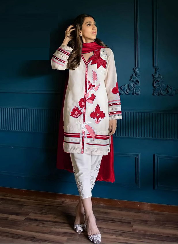 Al Zain 272703 Fancy Festive Wear Georgette Ready Made Suit Collection