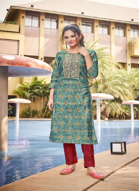 alaroop Aston Latest Ethnic Wear Silk Printed Kurti With Bottom Collection Catalog