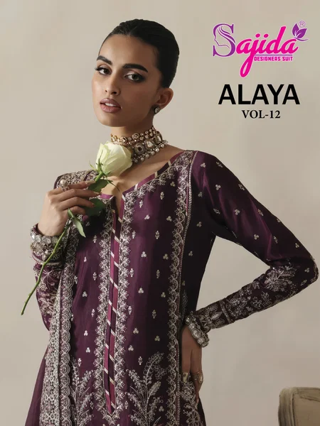 Alaya Vol 12 by Sajida Georgette Pakistani Salwar Suits Wholesale Market In Surat
