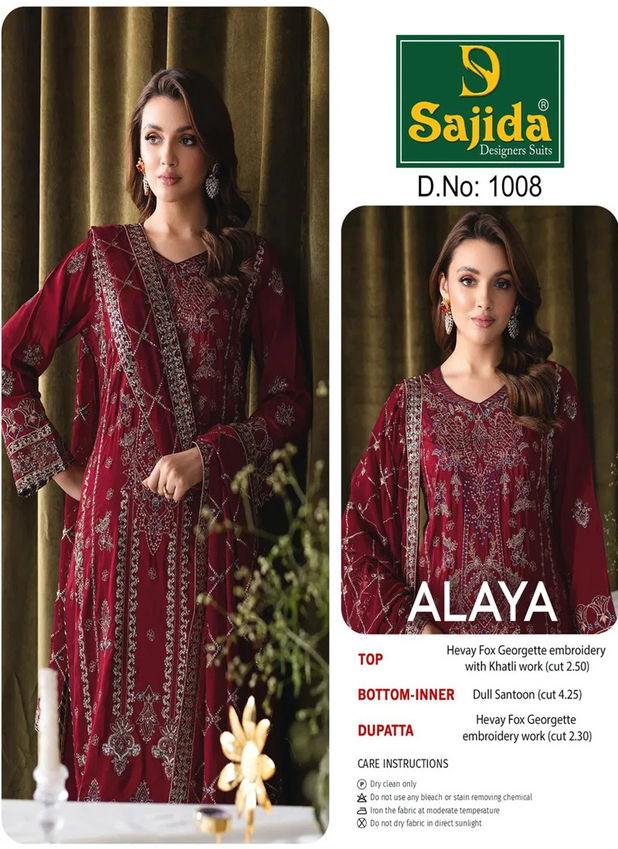  Alaya Vol  by Sajida  1 Georgette Pakistani Salwar Kameez Collection