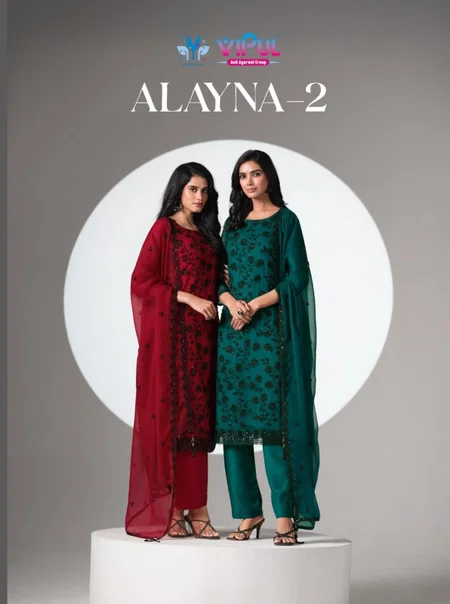 Alayna Vol 2 By Vipul Crinkle Chiffon Designer Salwar Suits Exporters In India