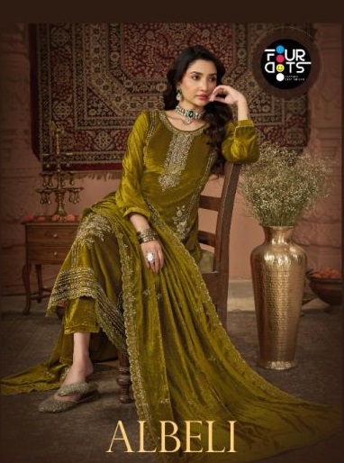Albeli By Fourdots Makhamal Velvet Dress Material 