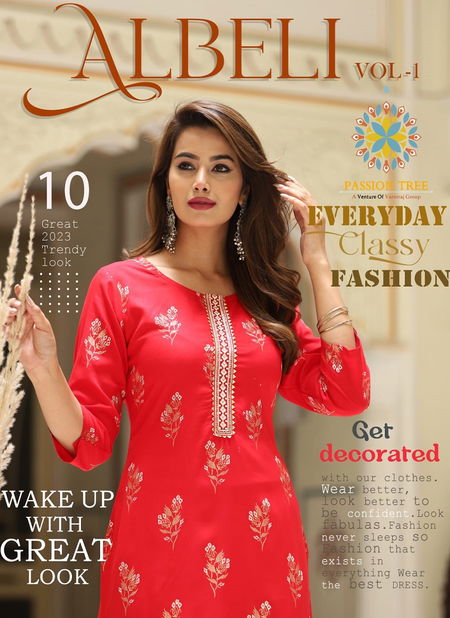 Albeli Vol 1 By Passion Tree Embroidery Printed Designer Kurtis
 Catalog