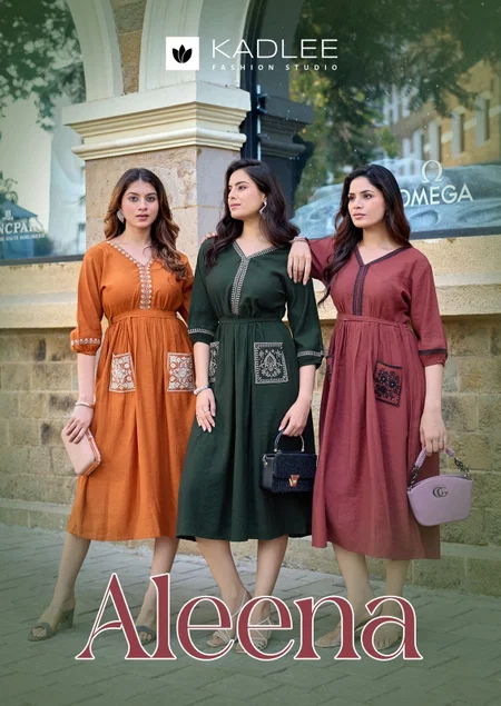 Aleena By Kadlee Viscose Weaving Thread Designer Kurti Collection
