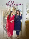 Alexa Vol 1 By Hinaya Roman Silk Heavy Embroidery Designer Readymade Suits Wholesale Shop In Surat