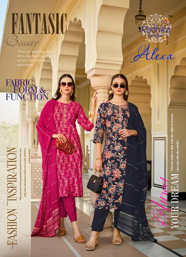 Alexa Vol 1 By Radhika Vertican Silk Kurti With Bottom Dupatta Orders In India