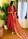 Alia Chanderi Print Embroidery Kurti With Bottom Dupatta Wholesalers In Delhi
