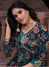 Alia Vol 1 By Moksh 2224 Printed Rayon Alia Cut Kurti With Bottom Dupatta

