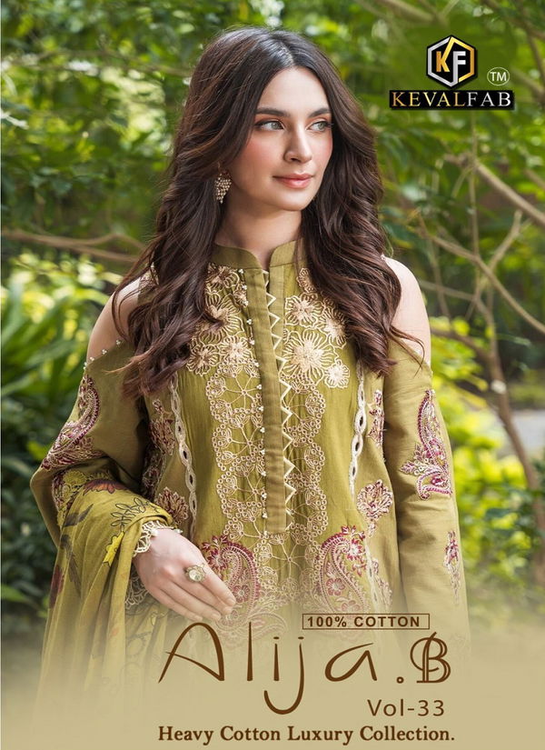 Alija B Vol 33 By Keval Fab Cotton Printed Karachi Dress Material Exporters In India