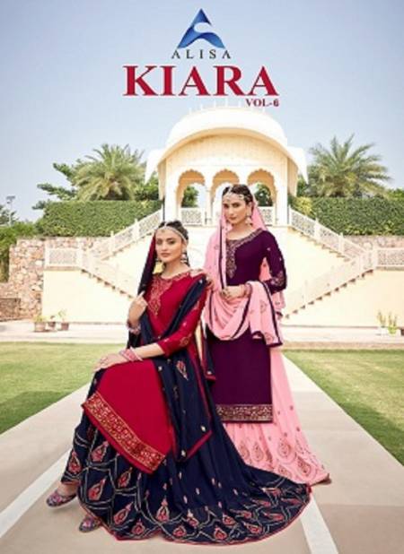 Alisa Kiara 6 Festive Wear Latest Designer Kurta With Georgette Bottom Salwar Suits Collection
 Catalog