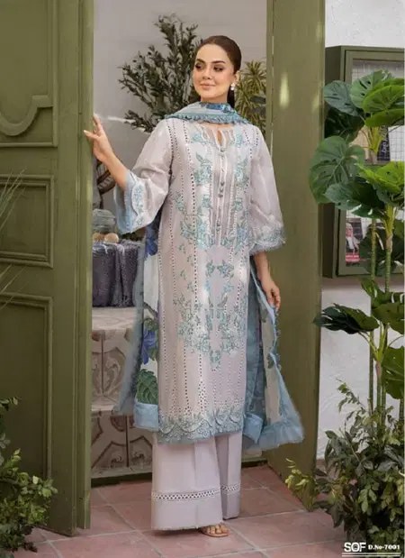 Aliya Vol 7 By Sof Lawn Printed Kurti With Bottom Dupatta Exporters In India
