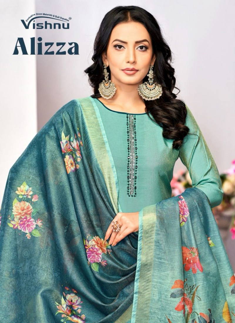 Alizza By Vishnu Roman Shimmer Designer Dress Material Exporters In India