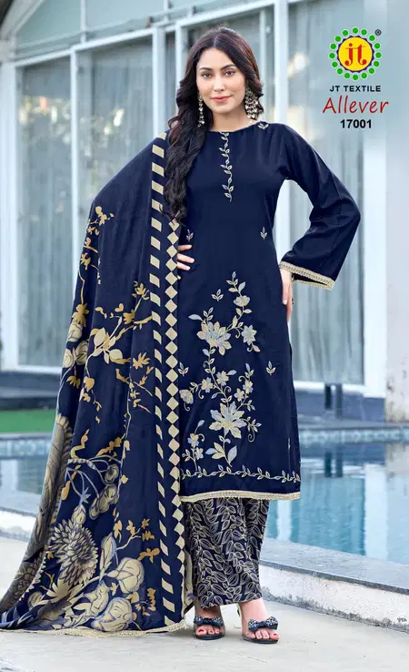 Allever Vol 17 By Jt Rayon Embroidery Dress Material Suppliers In India