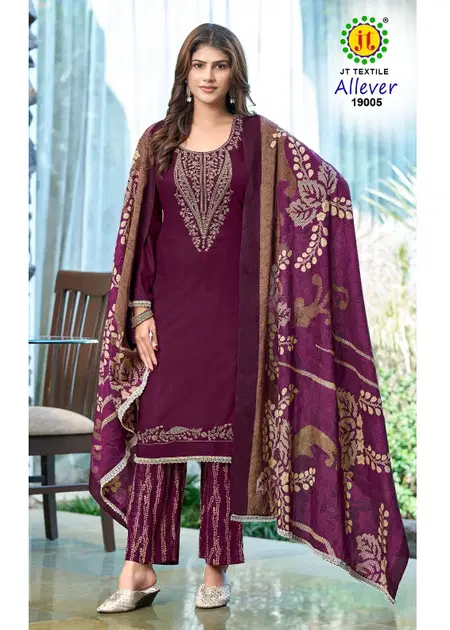 Allever Vol 19 By Jt Rayon Embroidery Best Dress Material Wholesale Market In Surat