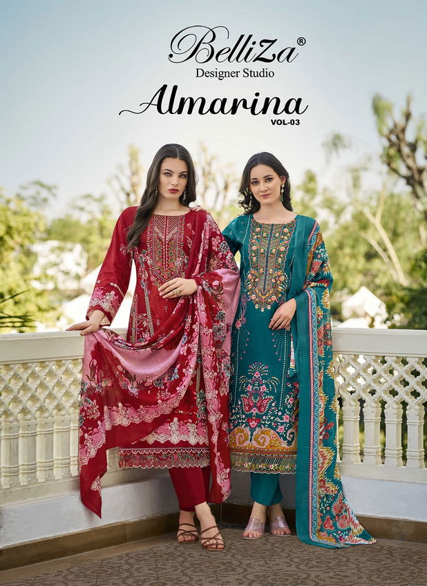 Almarina Vol 3 By Belliza Cotton Digital Printed Dress Material Orders In India