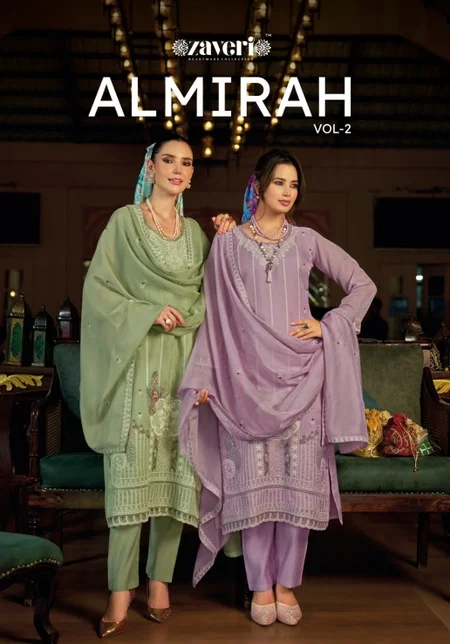 Almirah Vol 2 By Zaveri Organza Emboidery Kurti With Bottom Dupatta
