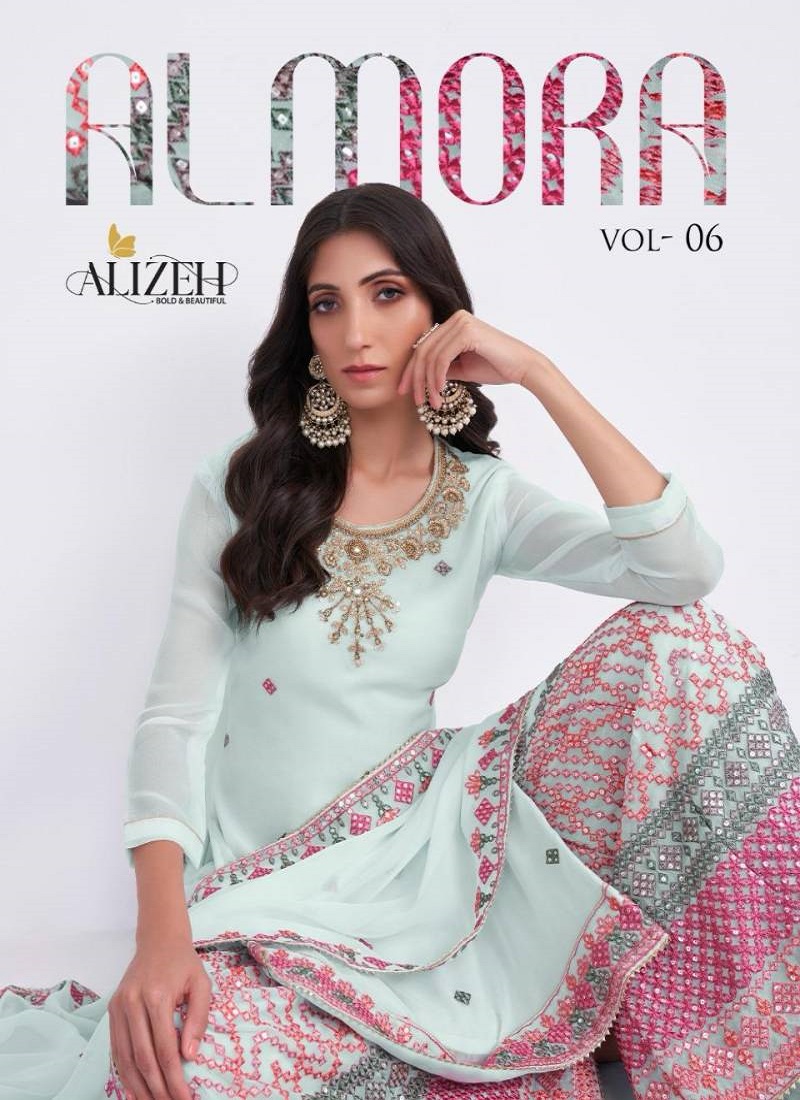 Almora Vol 6 by Alizeh Georgette Sharara Salwar Kameez