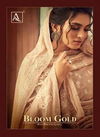 Alok Bloom Gold 3 Exclusive Casual Wear Pure Lawn Cotton Block Print With Khadi Handwork Designer Dress Material With Nazneen Chiffon printed Four Sided Lace Dupatta 