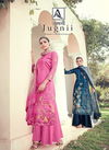 Alok Jugnii 2 Fancy Designer regular casual wear Pure Jam Digital Print With Swarovski Diamond Work Heavy Dress Material Collection

