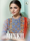 Alok Minkii Designer Pure Cambric Cotton Digital Style Print with Embroidery With Swarovski Diamond Work Salwar Suit Collection With Pure Nazneen Chiffon Print Dupatta
