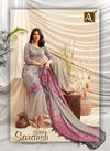 Alok Saransh Fancy Festive Wear  Pure Zam Digital Style Print with Fancy Thread Embroidery and Swarovski Diamond Work Dress Material Collection
