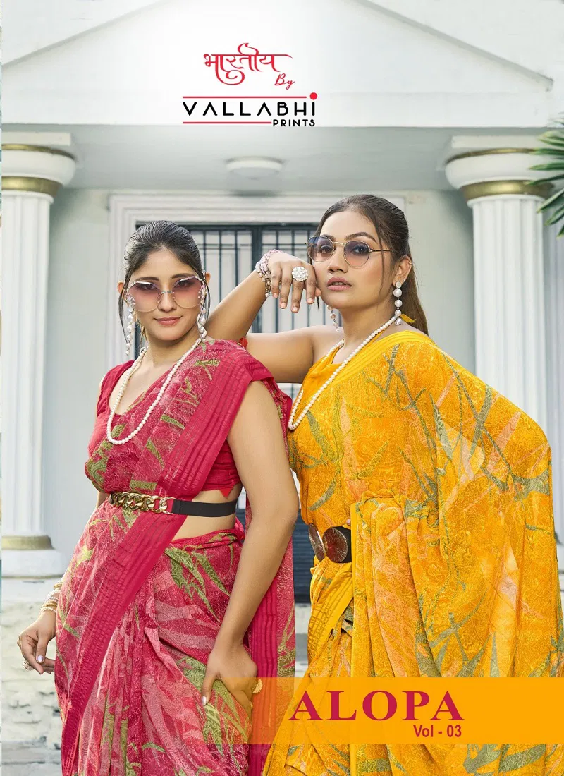 Alopa Vol 3 By Vallabhi Georgette Printed Daily Wear Saree Exporter In India