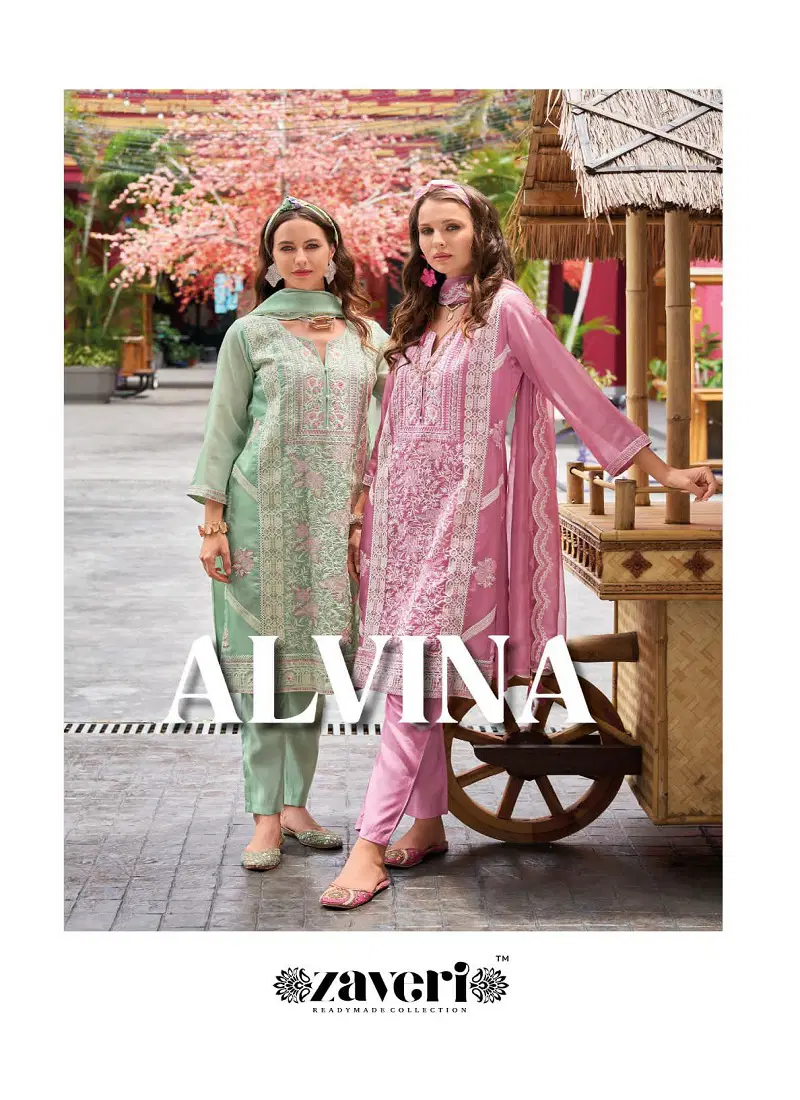 Alvina By Zaveri Organza Emboidery Readymade Suits Wholesalers In Delhi Catalog