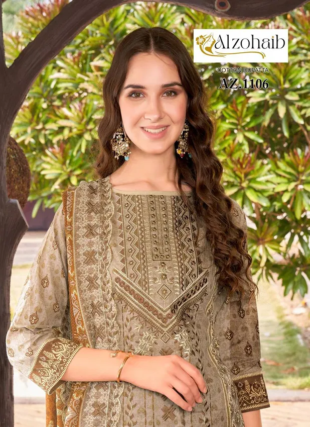 Alzohaib Az 1106 To 1108 Cotton Printed Pakistani Suits Orders In India