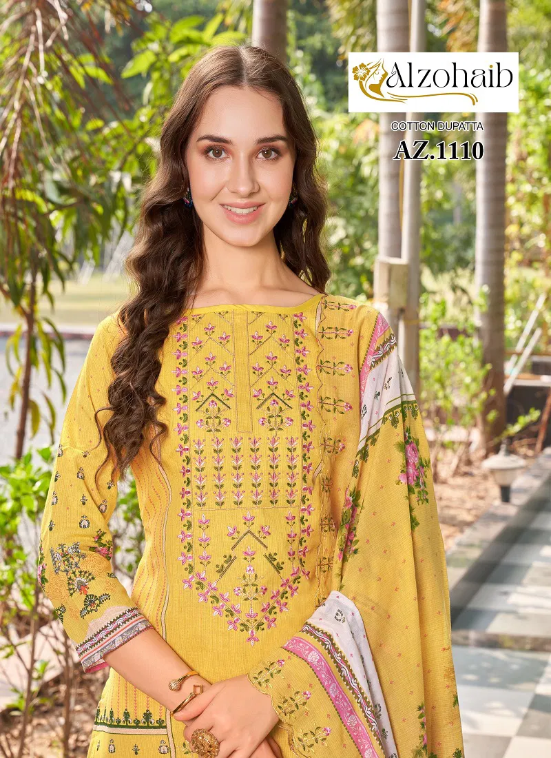 Alzohaib Az 1109 To 1111 Cotton Printed Pakistani Suits Online Wholesale Catalog