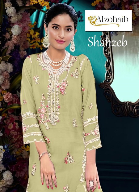 Alzohaib Shahzeb Vol 1 Organza Embroidery Pakistani Suits Wholesalers In Delhi