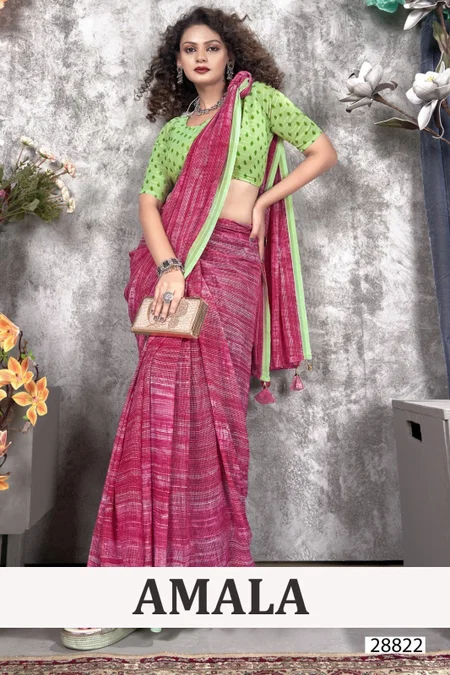 Amala By Vallabhi Georgette Floral Printed Saree Wholesale Shop In Surat
