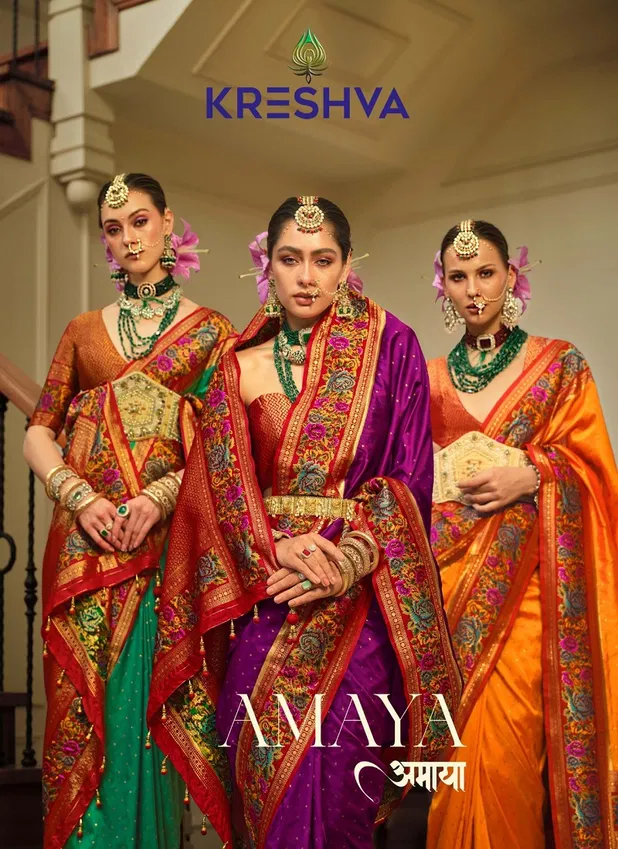 Amaya By Kreshva Banarasi Silk Wedding Wear Sarees Wholesale Shop In Surat