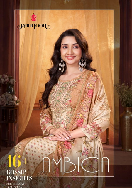 Ambica By Rangoon Muslin Printed Bulk Pakistani Plazzo Suits Orders In India
