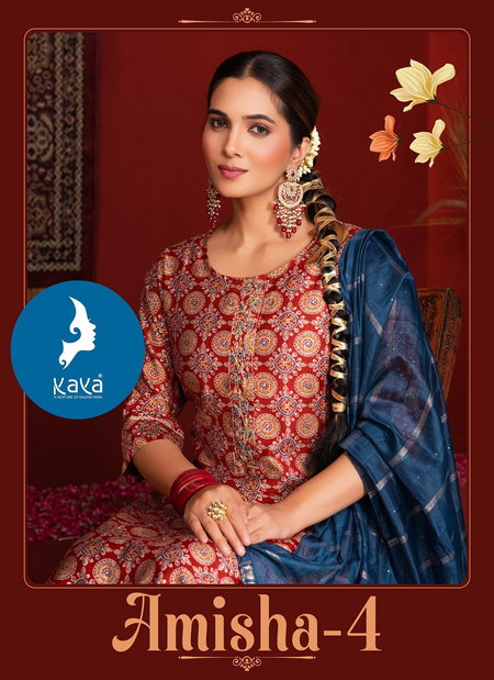 Amisha 4 By Kaya Vertican Printed Kurti With Bottom Dupatta Exporters In India