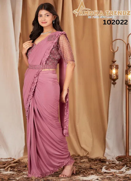 Amoha 102022 Party Wear Readymade Sarees Exporters In India Catalog