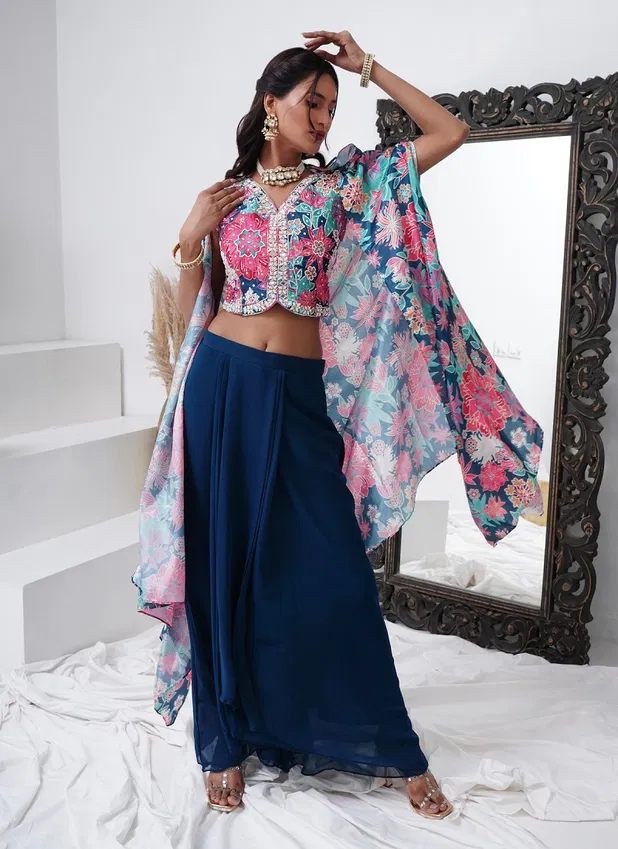 Amoha C325 Crepe Printed Readymade Indo Western Wholesale Online