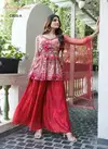Amoha Trendz C825 Red Chiffon Readymade Suits Online Wholesale