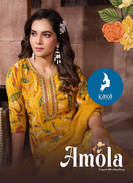 Amola By Kaya Vatican Printed Kurti With Bottom Dupatta Wholesalers In Surat
