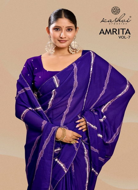 Amrita Vol 7 By Kashvi Dull Moss Printed Wholesale Daily Wear Sarees In India
