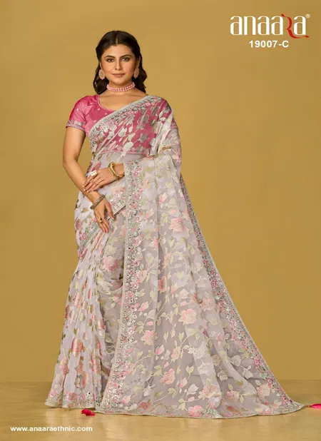 Anaara 19000 Hit Colours By Tathastu Printed Organza Saree Wholesale Online Catalog