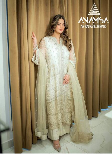 Anamsa 409 Embroidery Wedding Wear Georgette Pakistani Suits Wholesalers In Delhi
 Catalog