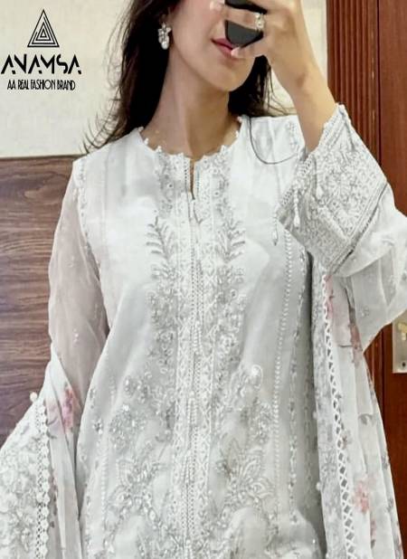 Anamsa 416 Embroidery Faux Georgette Pakistani Suits Wholesale Shop In Surat
 Catalog
