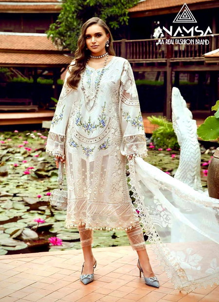 Anamsa 466 Embroidery Rayon Cotton Pakistani Suits Wholesale Shop In Surat
