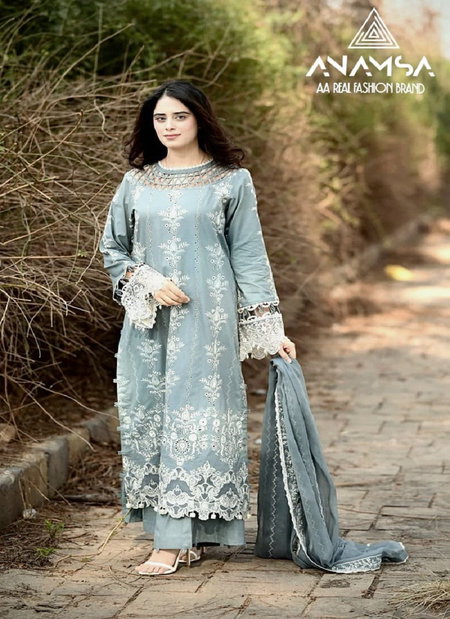 Anamsa 474 Rayon Cotton Embroidery Pakistani Suits Wholesale Shop in Surat