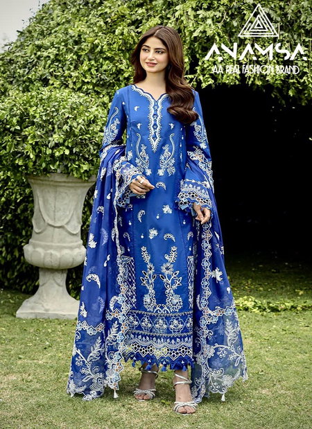 Anamsa 482 Rayon Cotton Embroidery Pakistani Suit Wholesale Shop In Surat