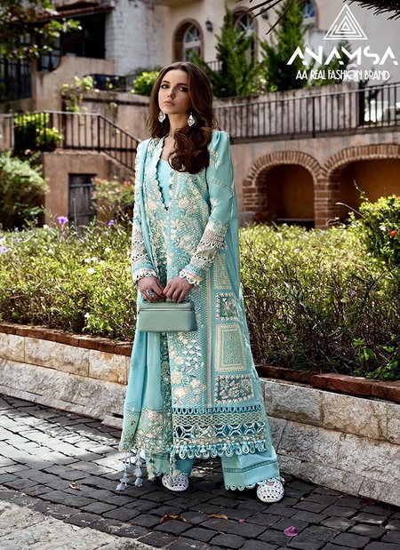 Anamsa 483 Embroidery Jam Cotton Pakistani Suit Wholesale Shop In Surat